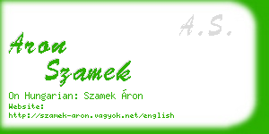 aron szamek business card
