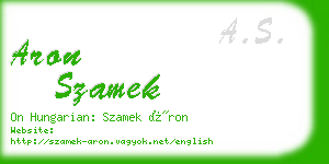 aron szamek business card